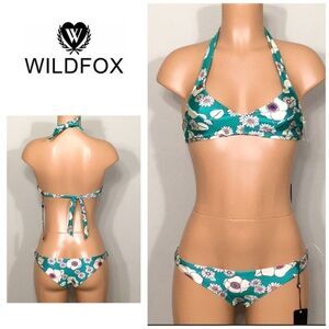 WILDFOX 60’s Brazilian floral reversible bikini. S-top/L-bottoms